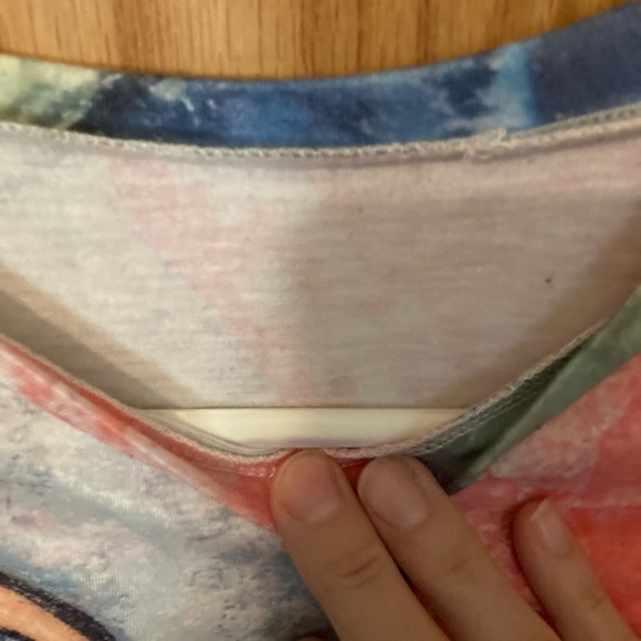 Wearable Art Abstract Face Print Top – Size M – Stretch Long Sleeve - Picture 4 of 4